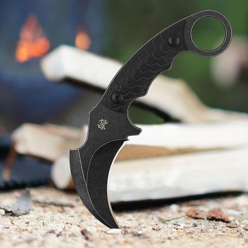 Karambit Knife, Karambit Fixed Blade, Claw Knife, 420HC Steel Blade, G10 Handle, Utility for Outdoor Survival, Camping, Hiking With Kydex Sheath in Kuwait