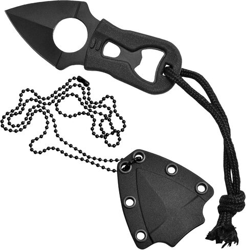 Camillus Heater II 4.25" Compact Durable Corrosion-Resistant 420 Stainless Steel Survival Tactical Fixed Blade Neck Knife, Molded Sheath with Belt Clip Included in Kuwait