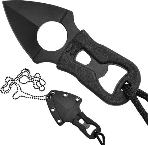 Camillus Heater II 4.25" Compact Durable Corrosion-Resistant 420 Stainless Steel Survival Tactical Fixed Blade Neck Knife, Molded Sheath with Belt Clip Included in Kuwait