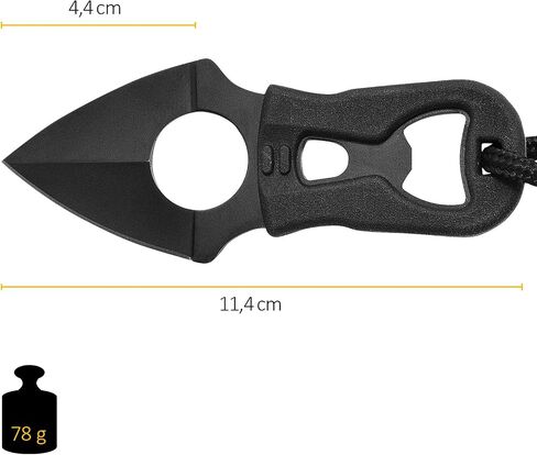 Camillus Heater II 4.25" Compact Durable Corrosion-Resistant 420 Stainless Steel Survival Tactical Fixed Blade Neck Knife, Molded Sheath with Belt Clip Included in Kuwait