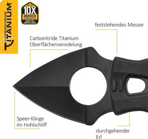 Camillus Heater II 4.25" Compact Durable Corrosion-Resistant 420 Stainless Steel Survival Tactical Fixed Blade Neck Knife, Molded Sheath with Belt Clip Included in Kuwait