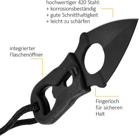 Camillus Heater II 4.25" Compact Durable Corrosion-Resistant 420 Stainless Steel Survival Tactical Fixed Blade Neck Knife, Molded Sheath with Belt Clip Included in Kuwait