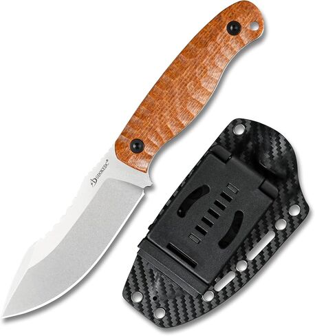 Knives DC53 Steel Tactical Fixed Blade Knife with kydex sheath Micarta Handle for Men EDC Outdoor Camping Survival Hunting (White/Brown) in Kuwait