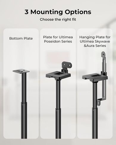 ULTIMEA Universal Speaker Stands Pair for Surround & Satellite Speakers 7.1.4ch Professional Wireless Sound Bar System for TV, Skywave X60 in Kuwait
