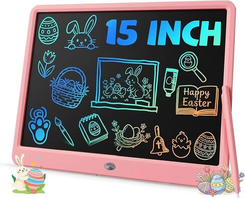 TEKFUN 15 Inch LCD Writing Tablet for Girls Ages 3–12, Large Drawing Tablet for Kids, Screen-Free Writing Pad for Learning Quiet Time, Creative Christmas Gift for 3 4 5 6 7 8 Year Old Girl (Pink) in Kuwait
