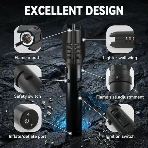Torch Lighte Long Big Flame Windproof Butane Lighters with Adjustable in Kuwait