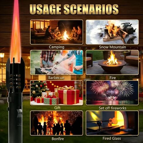 Torch Lighte Long Big Flame Windproof Butane Lighters with Adjustable in Kuwait