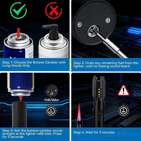 Torch Lighte Long Big Flame Windproof Butane Lighters with Adjustable in Kuwait