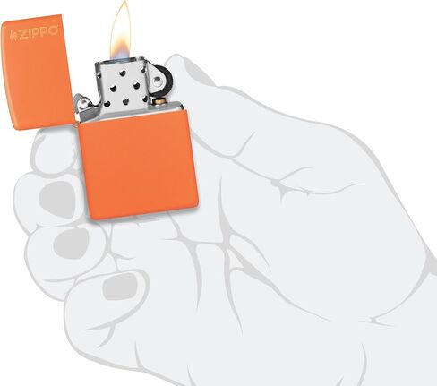 Zippo Classic Orange Matte with Logo Pocket Lighter in Kuwait