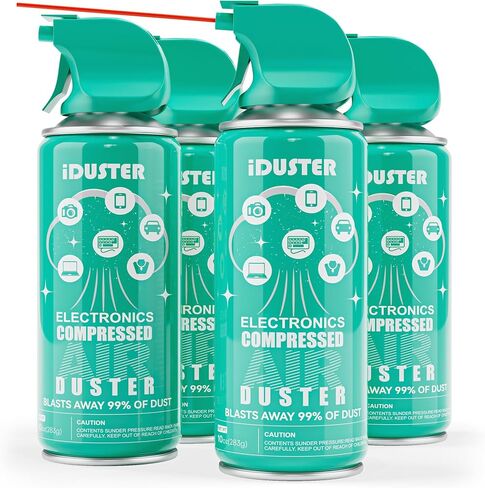 iDuster Compressed Air Can for Computer, 3.5oz Disposable Keyboard Cleaner, Air Duster Can for Headphones/Cars, 4PCS in Saudi Arabia