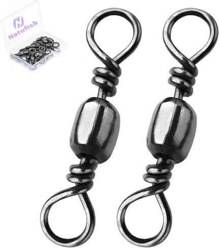 Natufish Barrel Swivels 50/100Pcs High Strength Smooth Rotation Saltwater in Kuwait