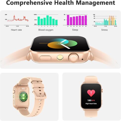 Blackview Smart Watches for Men Women,Answer/Make Calls,1.91" HD Fitness Watch with Flashlight/Heart Rate/SpO2/Sleep Monitor/2 Straps,100+ Sports Modes,IP68 Waterproof Smartwatch for Android/iPhone in Kuwait