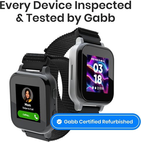 Gabb Watch 3e Refurbished - Smart Watch for Kids, GPS Tracker, No Social Media or Internet, Watch Phone for Kids Ages 5-12, SOS Button, Parental Controls, Phone Plan Required - Dark Gray in Kuwait
