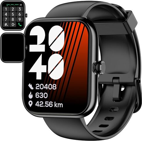 BOOOMIC Smart Watch for Men Women with Alexa Built-in, Make/Answer Calls, 1.83'' HD Touchscreen Fitness Tracker, 120+ Sports Modes, 24/7 Health Monitoring, IP68 Waterproof (Black) in Saudi Arabia