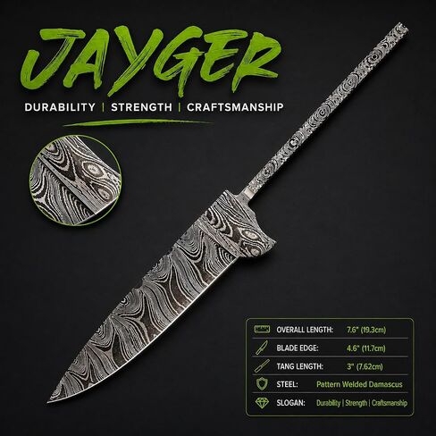 Handmade Bavarian Blade Blank – One-Piece Hand-Forged Steel for Knife Making, Hunting, Skinning & Crafting – 8.66" Overall, 3.93" Edge – Premium Forged (Carbon Steel) in Kuwait