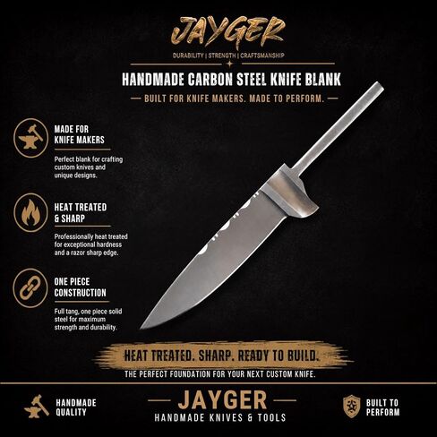 Handmade Bavarian Blade Blank – One-Piece Hand-Forged Steel for Knife Making, Hunting, Skinning & Crafting – 8.66" Overall, 3.93" Edge – Premium Forged (Carbon Steel) in Kuwait