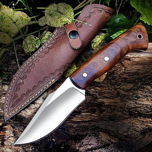 Handmade Full Tang Hunting Knife - 10 Inch High Carbon Steel Blade, Durable Roosewood Handle, & Sheath – Perfect for Outdoor Adventures, Camping, & Survival in Kuwait