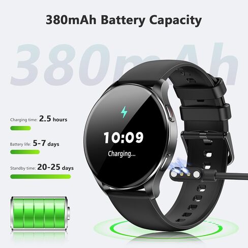 Blackview Smart Watch for Women Men (Make/Answer Calls),1.43''AMOLED Touchscreen Fitness Tracker with 100+ Sports Modes, Heart Rate/SpO2/Sleep Monitor/2 Straps, Smartwatch for iPhone & Android in Kuwait