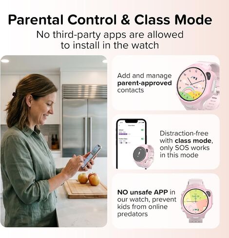myFirst R2 Kids Smart Watch 4G LTE with GPS Tracker & Video Calling, eSIM Phone Watch for Boys Girls Ages 5-12, SOS Smartwatch with Parental Control, Birthday Gift with 1.3" AMOLED Display(US Version) in Kuwait