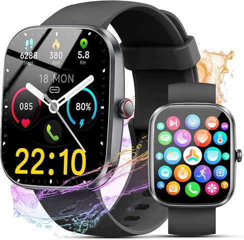 2026 New 1.91" HD SmartWatch, Fitness Watch with 120+ Sport Modes, Smart Watch for Men Women (Answer/Make Call), IP68 Waterproof, Heart Rate/Sleep Monitor, Pedometer, Activity Tracker for Android iOS in Kuwait
