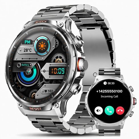 Military Rugged Smart Watches for Men, 1.85" HD Tactical Fitness Tracker in Kuwait