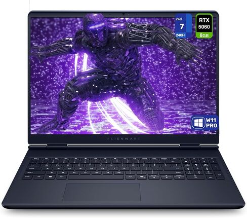 Dell Alienware 16 Aurora Gaming Laptop, Intel 7-240H, 32 GB DDR5 RAM, 1 TB PCIe SSD, 16" WQXGA (2560x1600) 120Hz Display, Nvidia G-Force RTX 5060, Backlit Keyboard, W11 Pro, Blue in Kuwait