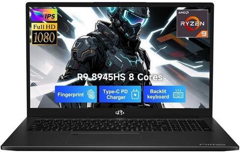 NIMO 17.3" Light Gaming Laptop, AMD Ryzen 9 8945HS, 16GB DDR5 RAM 1TB SSD in Kuwait
