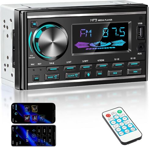 LSLYA Double Din Car Stereo with Bluetooth, FM Radio, App & Remote Control in Kuwait