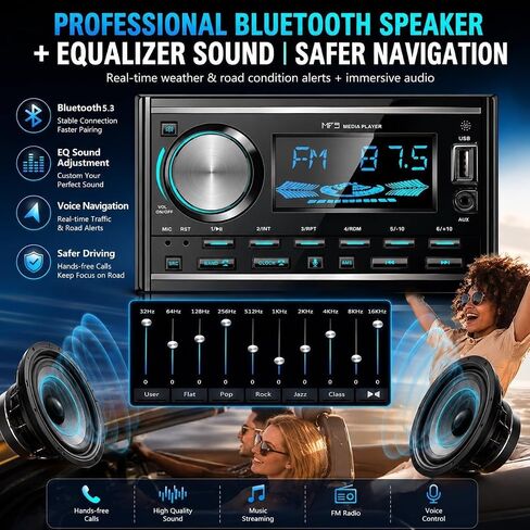 LSLYA Double Din Car Stereo with Bluetooth, FM Radio, App & Remote Control in Kuwait