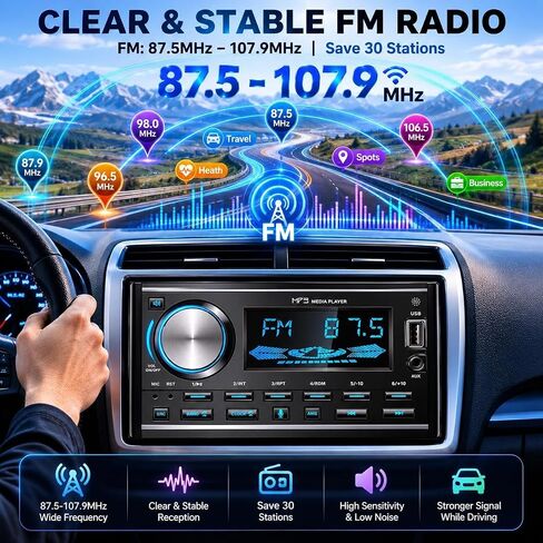 LSLYA Double Din Car Stereo with Bluetooth, FM Radio, App & Remote Control in Kuwait