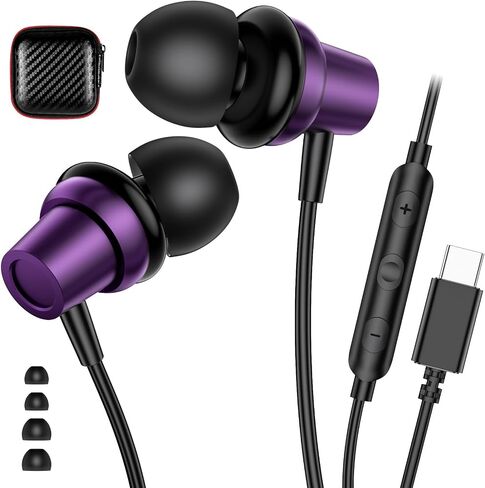 ACANDYA USB C Wired Earbuds Students Headphones with Mic for Online Classes in Saudi Arabia