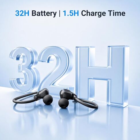 Rampage 2 Bluetooth Neckband Headphones with Mic for Work, Wireless Headset with 2.4G USB Dongle, Around-the-Neck Earbuds, 32H Battery, Low Latency, for Computer, Laptop, Meetings, Calls in Kuwait