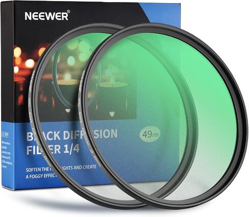NEEWER 52mm Black Diffusion 1 Filter for Mist Cinematic Effect, Multicoated HD Ultra Slim Dreamy Effect Filter for Video Recording, Vlog, Portrait Photography in Kuwait