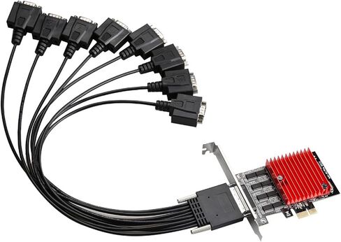 PCIE to 8 Port RS232 Port Card PCIE Expansion Desktop Extender for Industrial PC WCH384 Low Profile Printer in Saudi Arabia