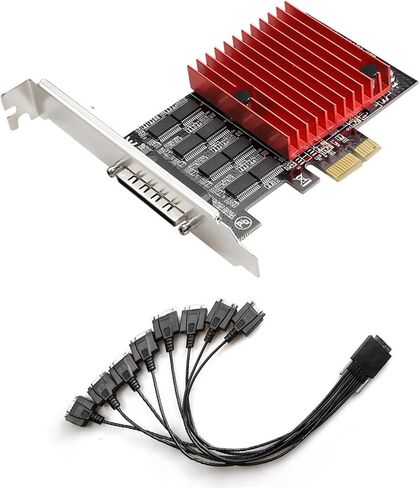 PCIE to 8 Port RS232 Port Card PCIE Expansion Desktop Extender for Industrial PC WCH384 Low Profile Printer in Saudi Arabia