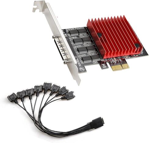 PCIE to 8 Port RS232 Port Card PCIE Expansion Desktop Extender for Industrial PC WCH384 Low Profile Printer in Saudi Arabia
