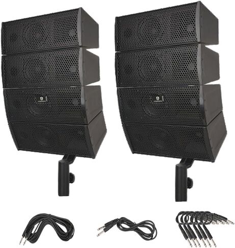 PRORECK Club A 4X4 Passive Line Array Speaker System Sets with Connecting Cables Eight Tweeter and Eight mid-tweeters, 8 Ohms Impedance in Kuwait