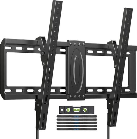 Suptek Tilt TV Wall Mount Bracket for Most 37-82 inch TV, Universal Mount with Max 600x400mm VESA and 132lbs Loading Capacity, Fits Studs 24" Apart, Low Profile with Magnetic Bubble Level (MT5082) in Kuwait