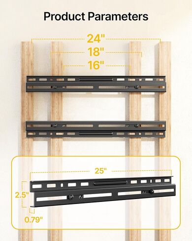 monTEK TV Wall Mount Extension Bracket, Fits 16-24" Wood Studs, Max 154lbs in Kuwait