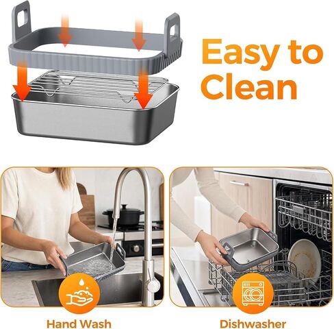 2 Pack Stainless Steel Air Fryer Liners for Ninja DZ401 DZ550 SL401 & COSORI in Kuwait