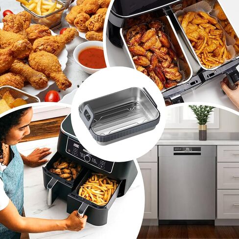 2 Pack Stainless Steel Air Fryer Liners for Ninja DZ401 DZ550 SL401 & COSORI in Kuwait
