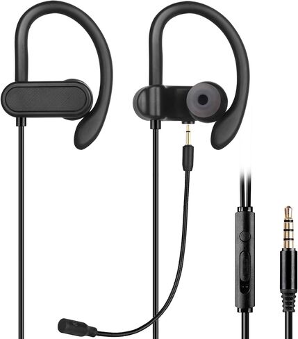 in-Ear Wired Earbuds with Ear Hooks, Gaming Headset & Boom Mic in Kuwait