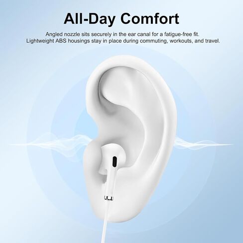 USB C Wired Headphone for iPhone 17, Wired Type-C Earbuds with Mic in-Ear in Kuwait