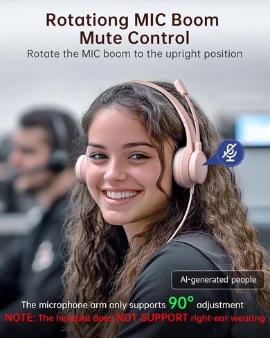 AOC USB Headset with Microphone for PC, Noise-Canceling Mic, USB-A in Kuwait