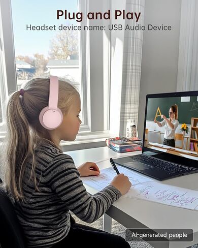 AOC USB Headset with Microphone for PC, Noise-Canceling Mic, USB-A in Kuwait