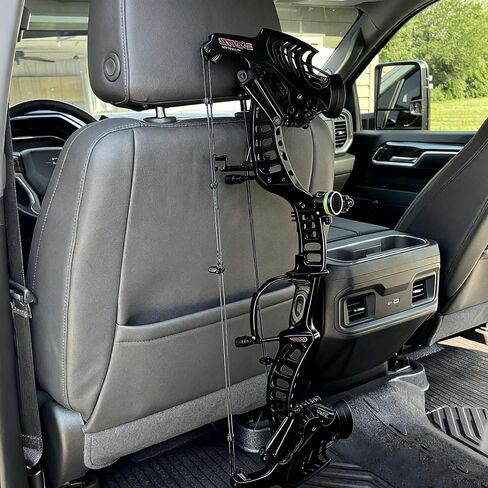 Metal Bow Hanger for Truck, Archery Hunting Shooting Bracket Headrest Mount,Universal Compound Bow Holder for Vehicle Storage and Hunting Transport in Kuwait