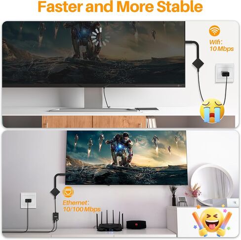 Ethernet Adapter for Fire TV Stick, Micro USB to RJ45 Female Ethernet Adapter, Compatible with Fire TV Stick Basic/2nd/4k/Lite, Chromecast 1/2/3/Ultra/Audio, with Adhesive Tape, 100Mbps in Kuwait