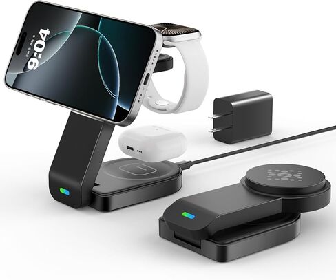 3 in 1 Wireless Charging Station for Apple,Foldable Magnetic Phone Charger in Kuwait