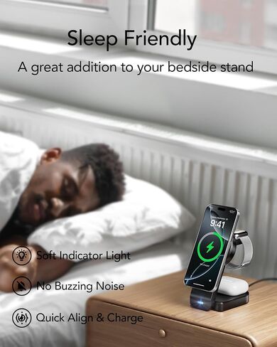 3 in 1 Wireless Charging Station for Apple,Foldable Magnetic Phone Charger in Kuwait