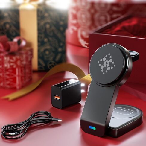 3 in 1 Wireless Charging Station for Apple,Foldable Magnetic Phone Charger in Kuwait